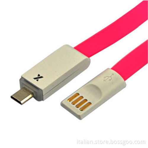 TPE Material LED light charging and sync data USB cable for Samsung/HTC/Android